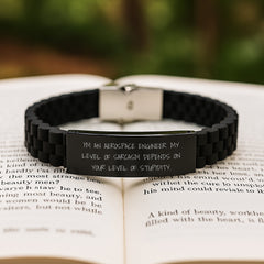 Aerospace Engineer Fun Gifts from Friends - Sarcasm Level Adjustable Glide lock Clasp Bracelet for Men, Women, Graduation Unique Gifts for Him or Her - Image 2
