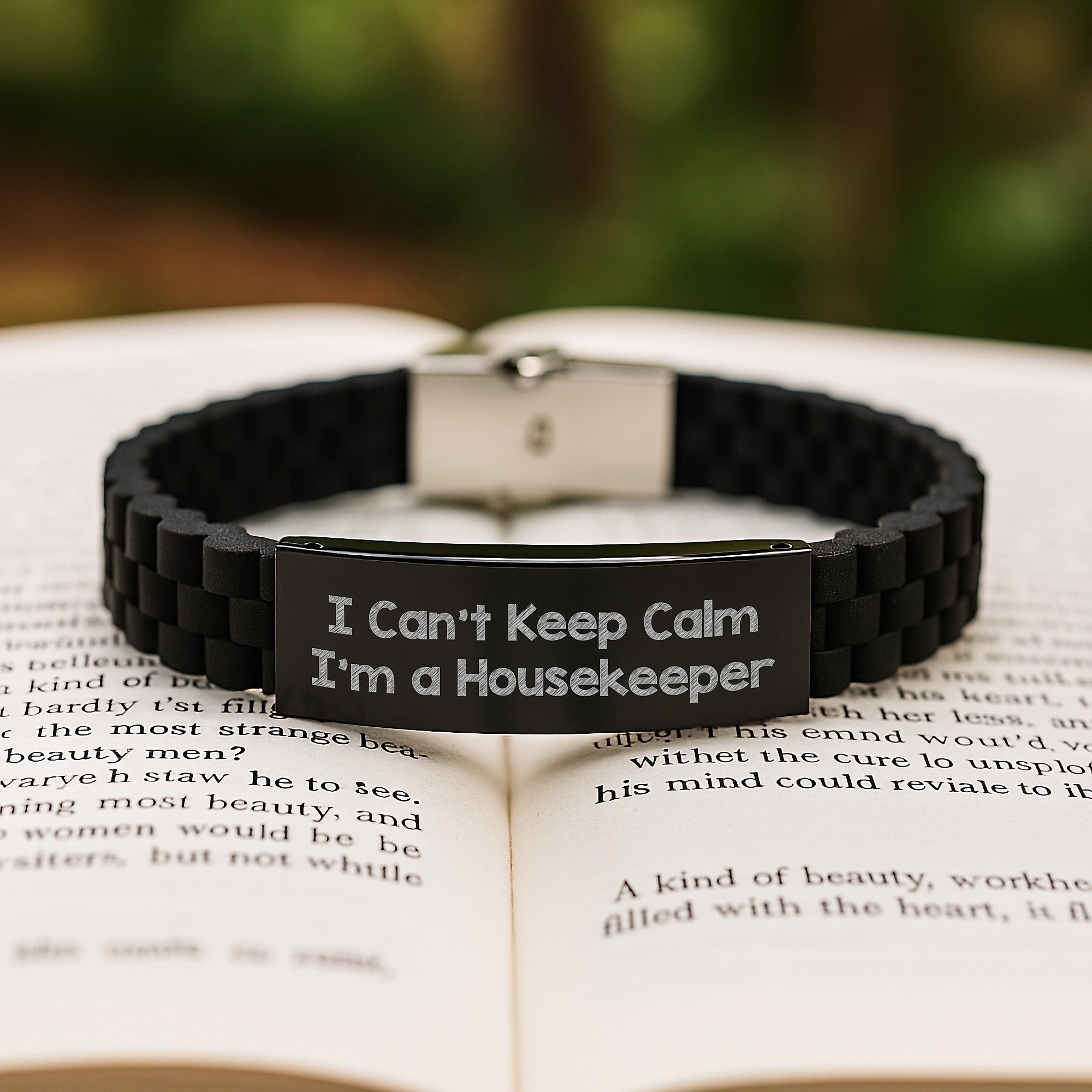 Funny Housekeeper Gifts from Men Christmas Unique Gifts for Housekeeper Glide lock Clasp Bracelet I 'Can't Keep Calm I'm A Housekeeper' - Image 2