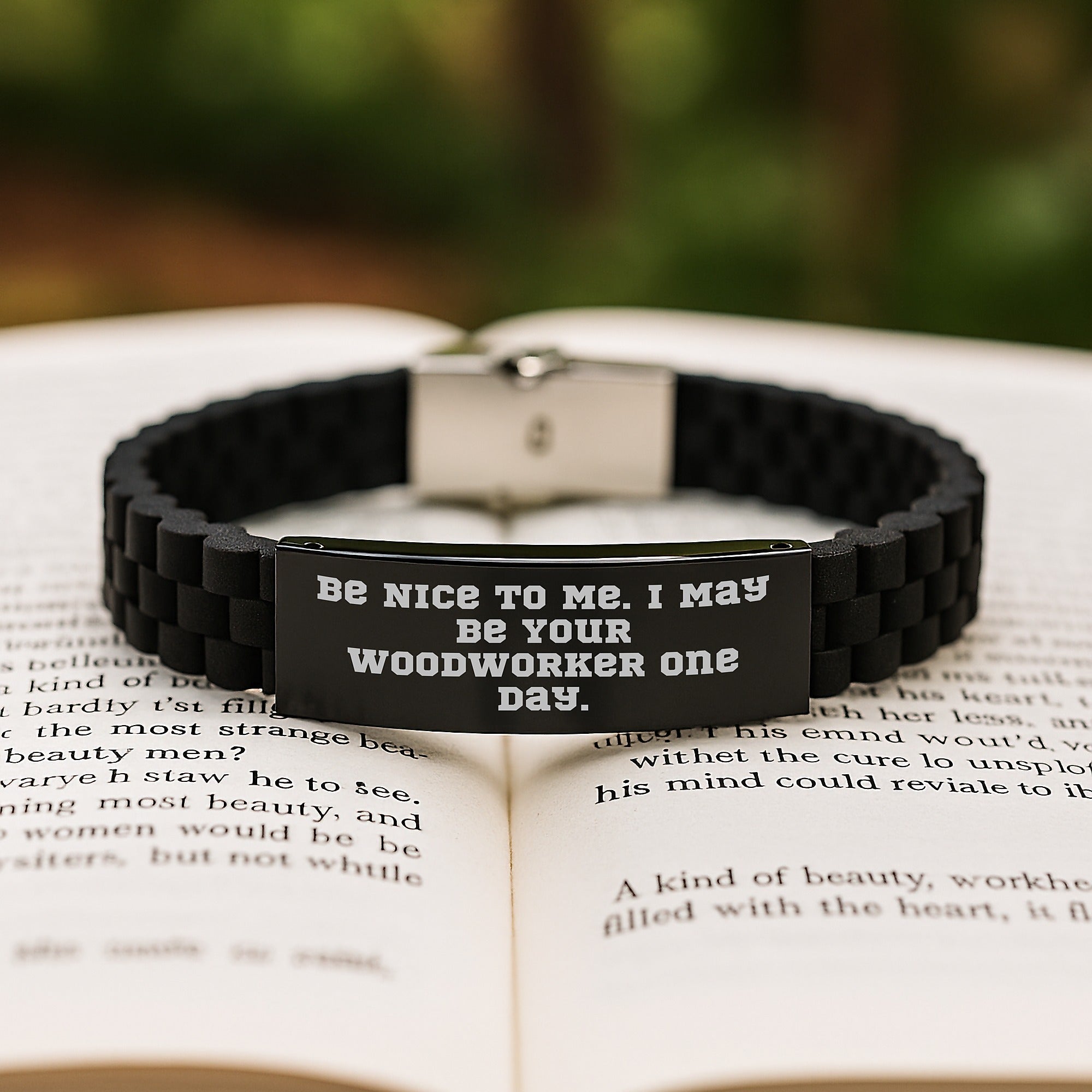 Funny Woodworker Gifts from Men to Woodworker Friends, Unique Glide lock Clasp Bracelet for Christmas Unique Gifts - Image 2