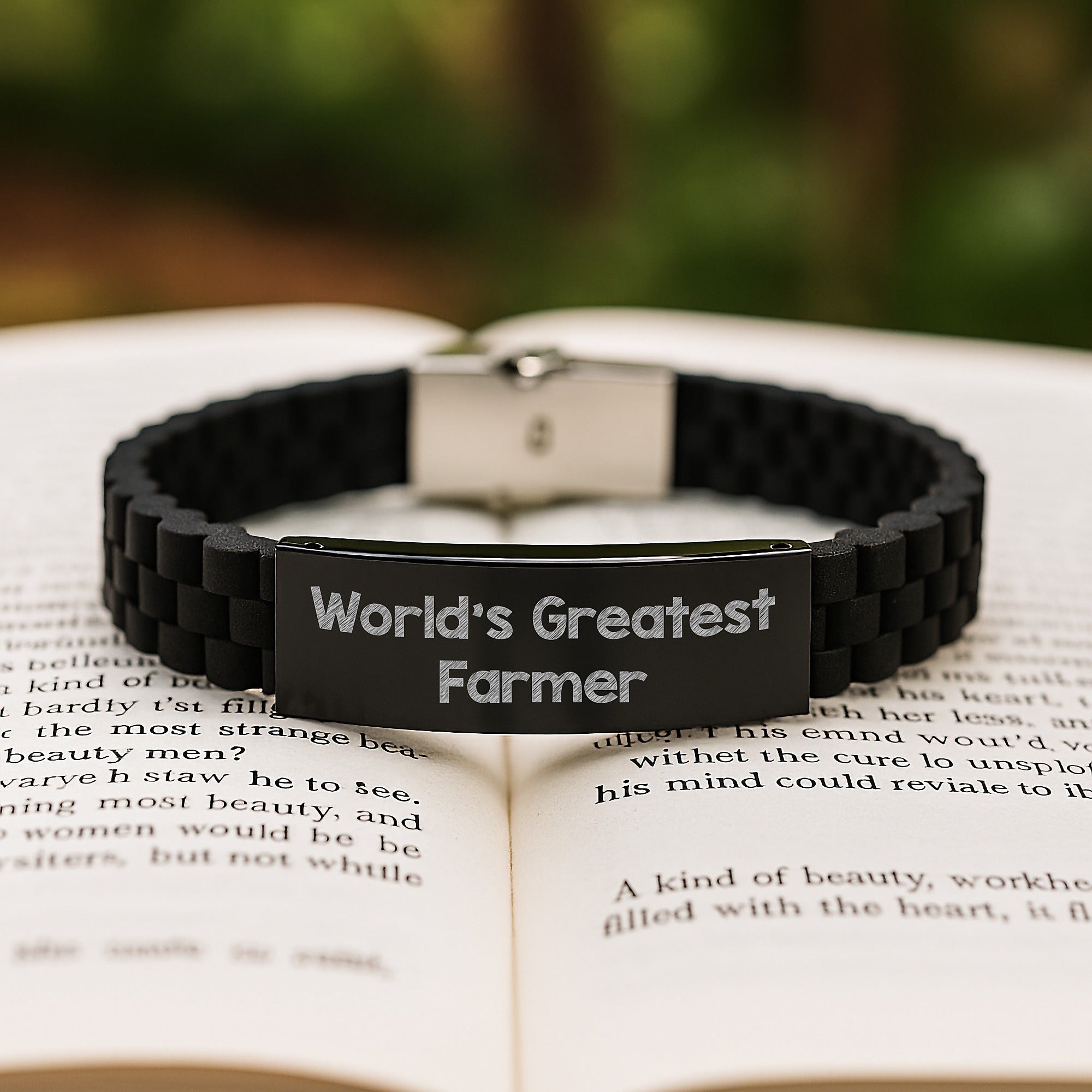 Funny World's Greatest Farmer Gifts for Farmer Men Birthday Unique Presents, Gifts from Friends and Family, Glide lock Clasp Bracelet Men - Image 2