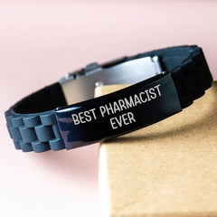 Funny Pharmacist Gifts for Women - Best Pharmacist Ever Glide lock Clasp Bracelet Birthday Unique Gifts from Friends - Image 3