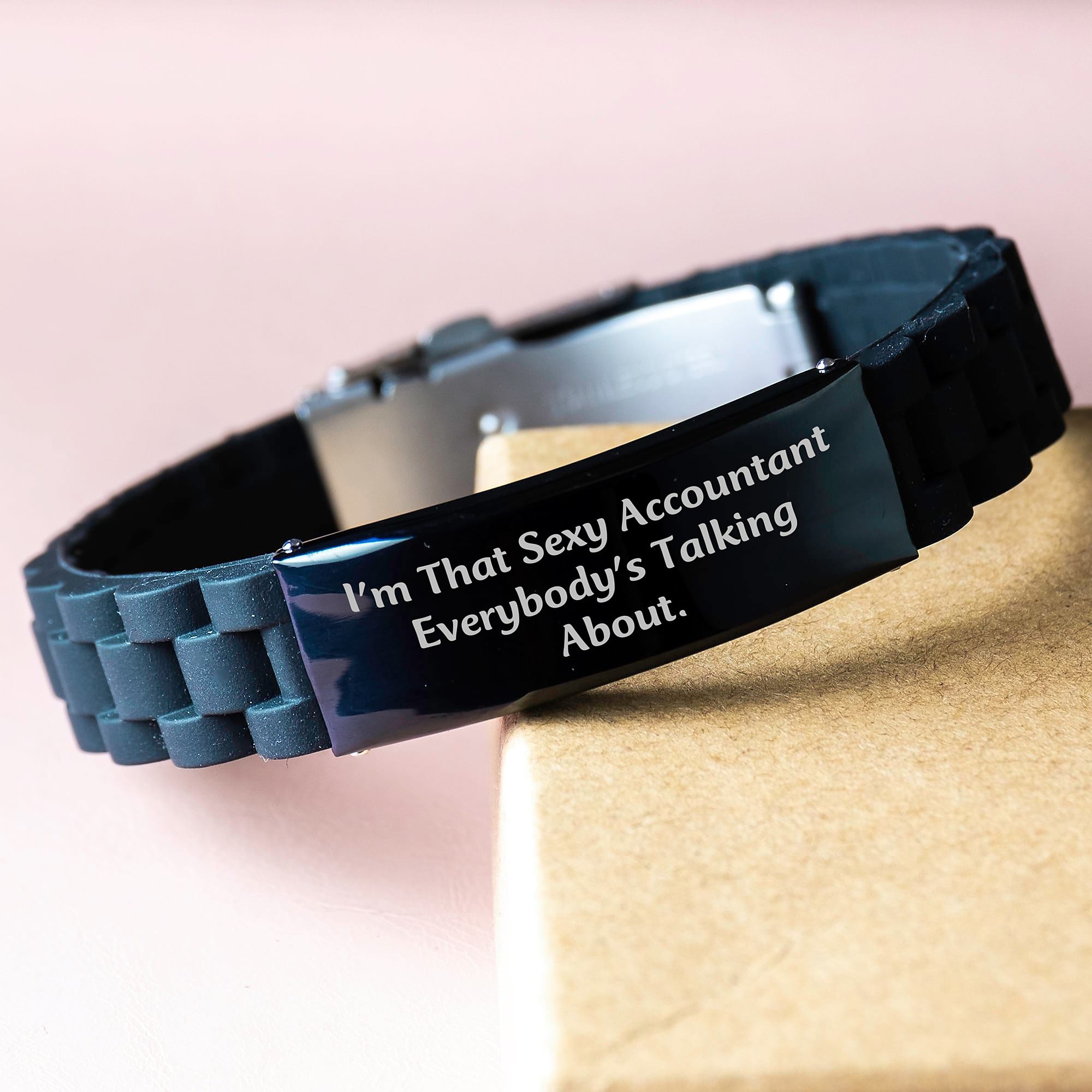 Sexy Accountant Gifts from Friends, I'm That Sexy Accountant Everybody's Talking About. Glide lock Clasp Birthday Jewelry for Men and Women - Image 3