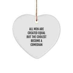 Comedian Heart Ornament with Funny Quote Gifts for Comedian Friends, Funny Comedian Christmas Unique Gifts from Men - Image 1