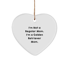 Golden Retriever Mom Funny Christmas Heart Ornament Gifts from Men to Friends with Golden Retriever Dog Lover Quote Inside - Image 1