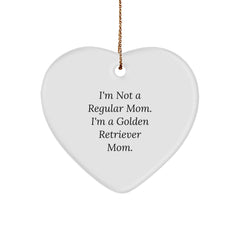 Funny Golden Retriever Mom Gifts, Heart Ornament for Golden Retriever Lovers, Christmas Unique Gifts from Mom - Image 1