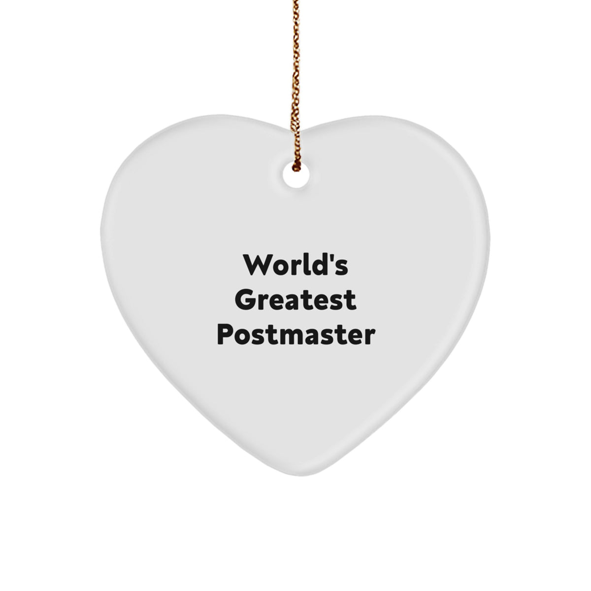 Funny Postmaster Gifts for Men, Unique World's Greatest Postmaster Heart Ornament, Christmas Unique Gifts from Family - Image 1