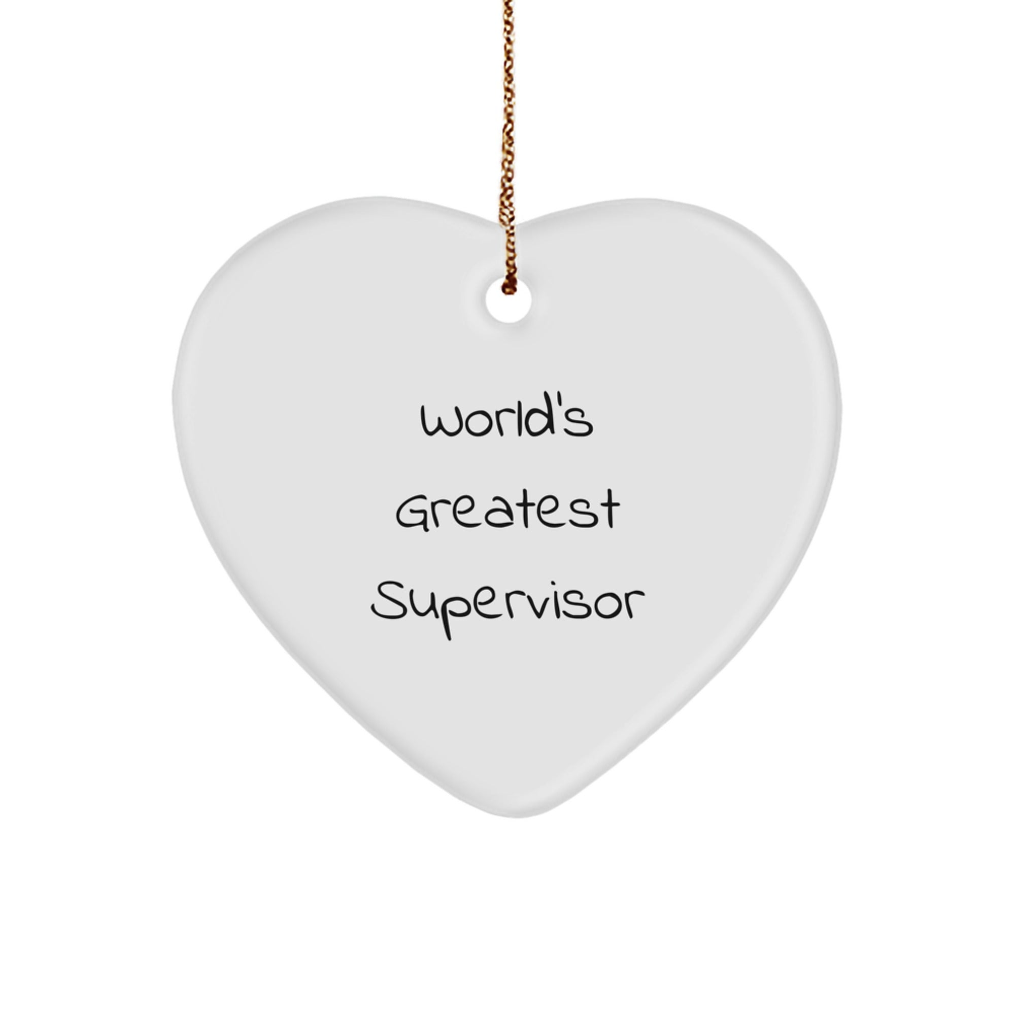 Funny Supervisor Gifts from Friends, World's Greatest Supervisor Heart Ornament for Men, Unique Christmas Unique Gifts - Image 1