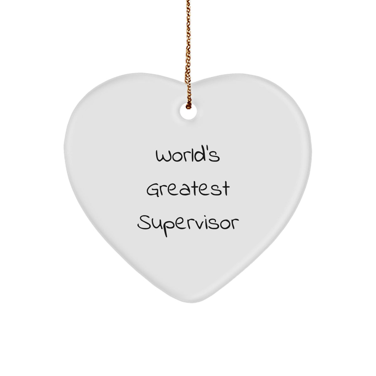Funny Supervisor Gifts from Friends, World's Greatest Supervisor Heart Ornament for Men, Unique Christmas Unique Gifts - Image 1