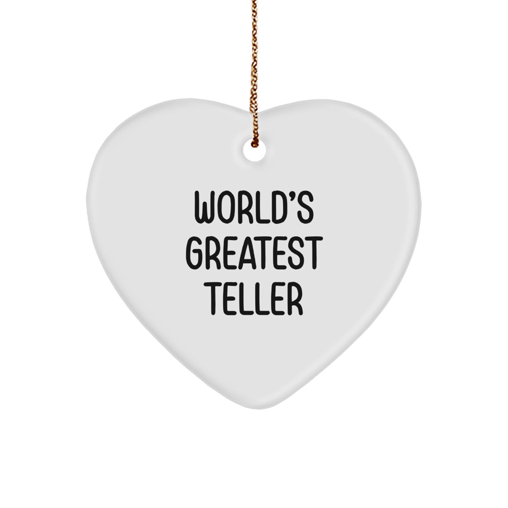 Funny Teller Heart Ornament Gifts for Men, Funny Teller Christmas Unique Gifts from Friends, Inspirational Teller Heart Decoration - Image 1