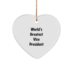 Funny Vice President Gifts from Best Friends for Christmas Unique Heart Ornaments - Image 1