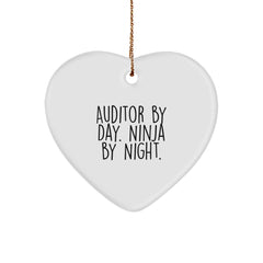 Auditor By Day, Ninja By Night. Heart Ornament, Gifts from Friends for Auditor, Christmas Unique Gifts - Image 1