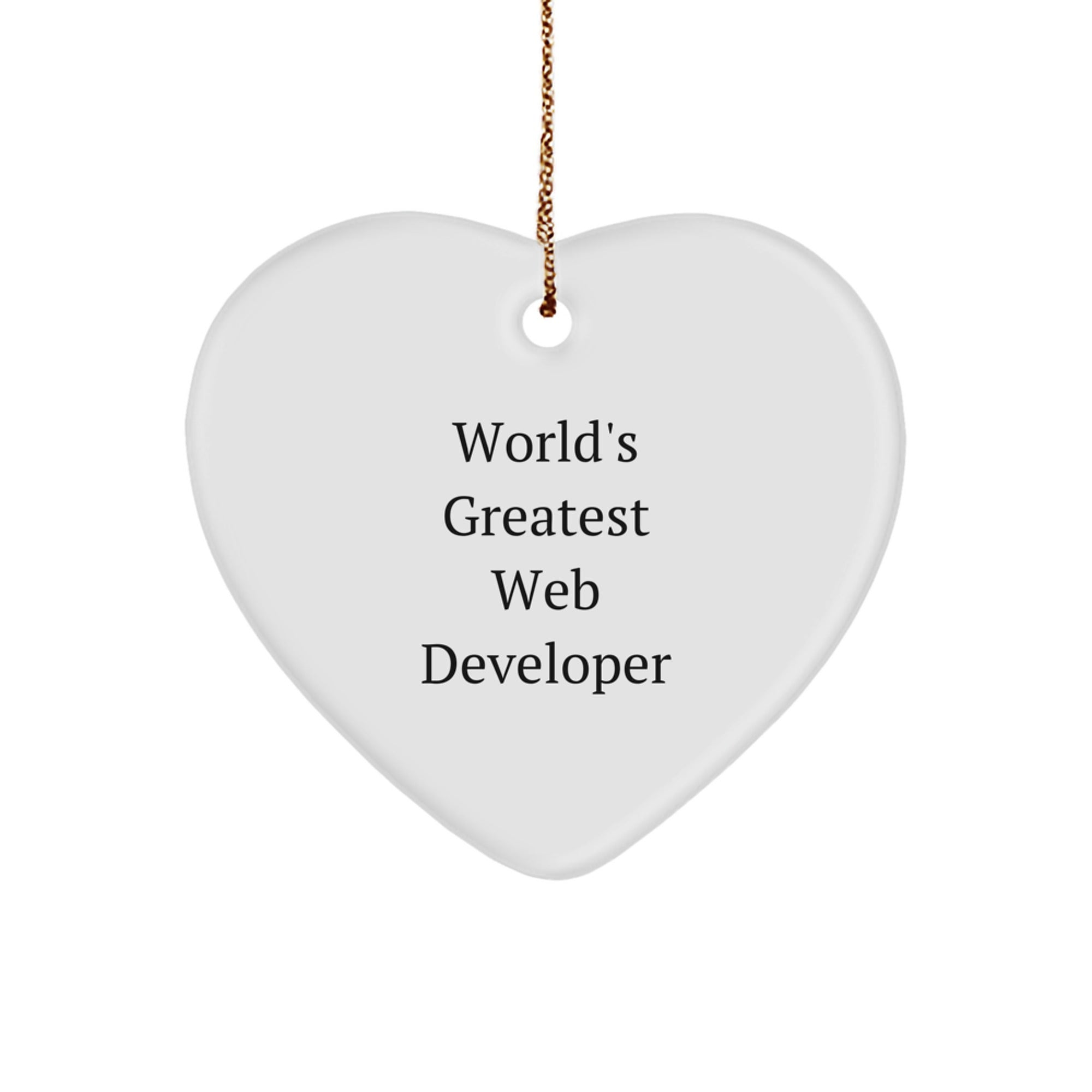 Funny Web Developer Gifts from Family, Heart Ornament for World's Greatest Web Developer, Web Developer Unique Christmas Decoration - Image 1