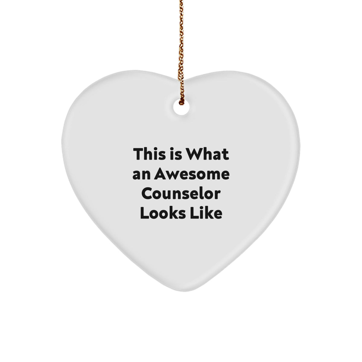 Counselor Gifts from Friends - Heart Ornament with Quote 'This Is What An Awesome Counselor Looks Like' - Christmas Unique Gifts - Image 1