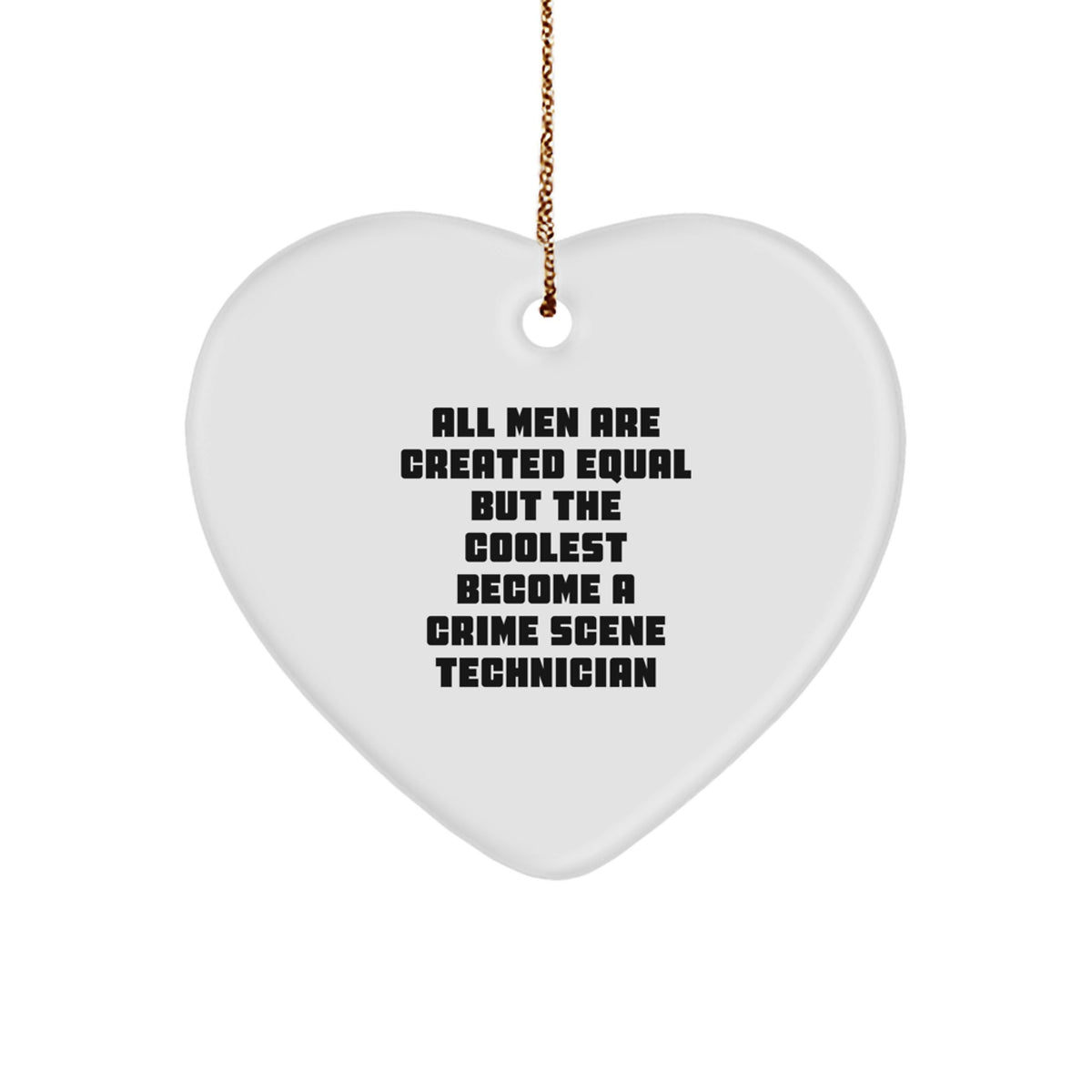 Funny Crime Scene Technician Gifts for Men, Heart Ornament for Christmas Unique Presents from Men to Friends Family - Image 1