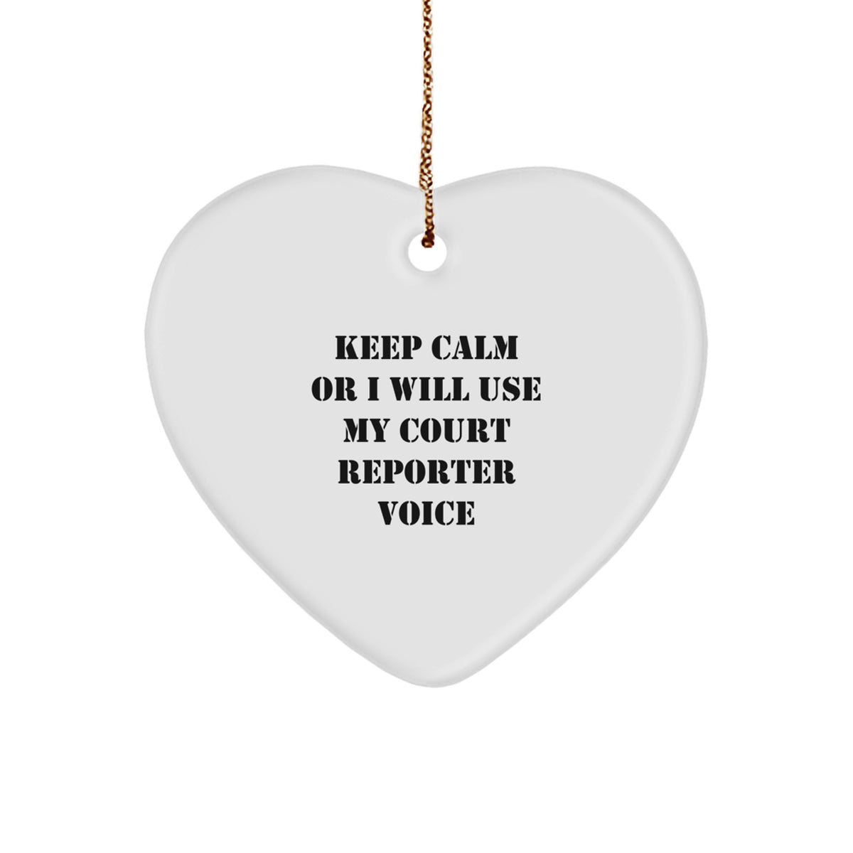Funny Court Reporter Gifts from Friends and Family - Heart Ornament for Court Reporters - Christmas Unique Ornaments - Image 1