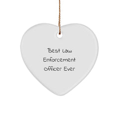 Law Enforcement Officer Gifts, Funny Quote Best, Heart Ornament, Gifts from Family, for Law Enforcement Officer Men, Unique Christmas Unique Gifts - Image 1
