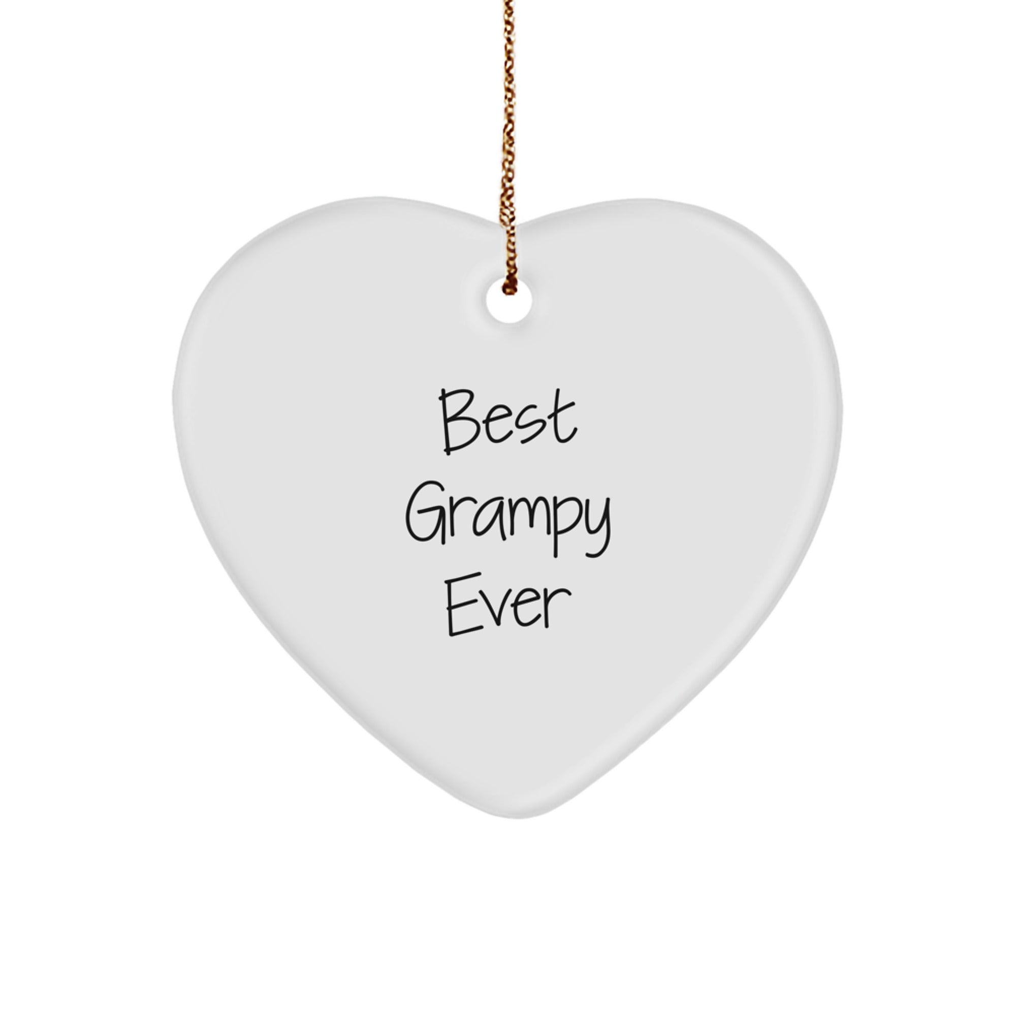 Funny Grampy Gifts for Men, Heart Ornament with Best Grampy Ever Quote, Christmas Decorations from Family - Image 1