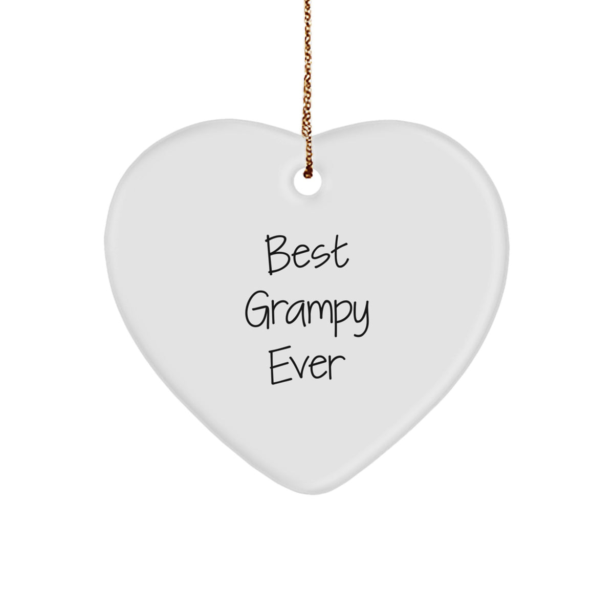 Funny Grampy Gifts for Men, Heart Ornament with Best Grampy Ever Quote, Christmas Decorations from Family - Image 1