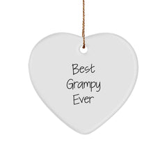 Funny Grampy Gifts for Men, Heart Ornament with Best Grampy Ever Quote, Christmas Decorations from Family - Image 1