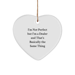 Funny Dealer Gifts from Friends and Family - I'm Not Perfect Heart Ornament for Christmas - Image 1