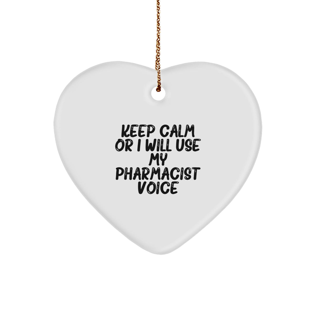Funny Pharmacist Gifts from Friends, Keep Calm Heart Ornament for Men Women Coworkers Family, Christmas Unique Gifts for Pharmacist - Image 1