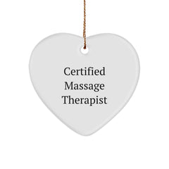 Massage Therapist Gifts from Friends - Funny Quote Heart Ornament, Perfect for Certified Massage Therapist on Christmas - Image 1
