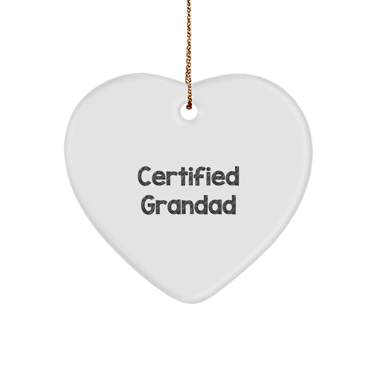 Funny 'Certified Grandad' Heart Ornament for Grandad Gifts from Family, Friends, and Coworkers, Perfect for Christmas Unique Gifts - Image 1