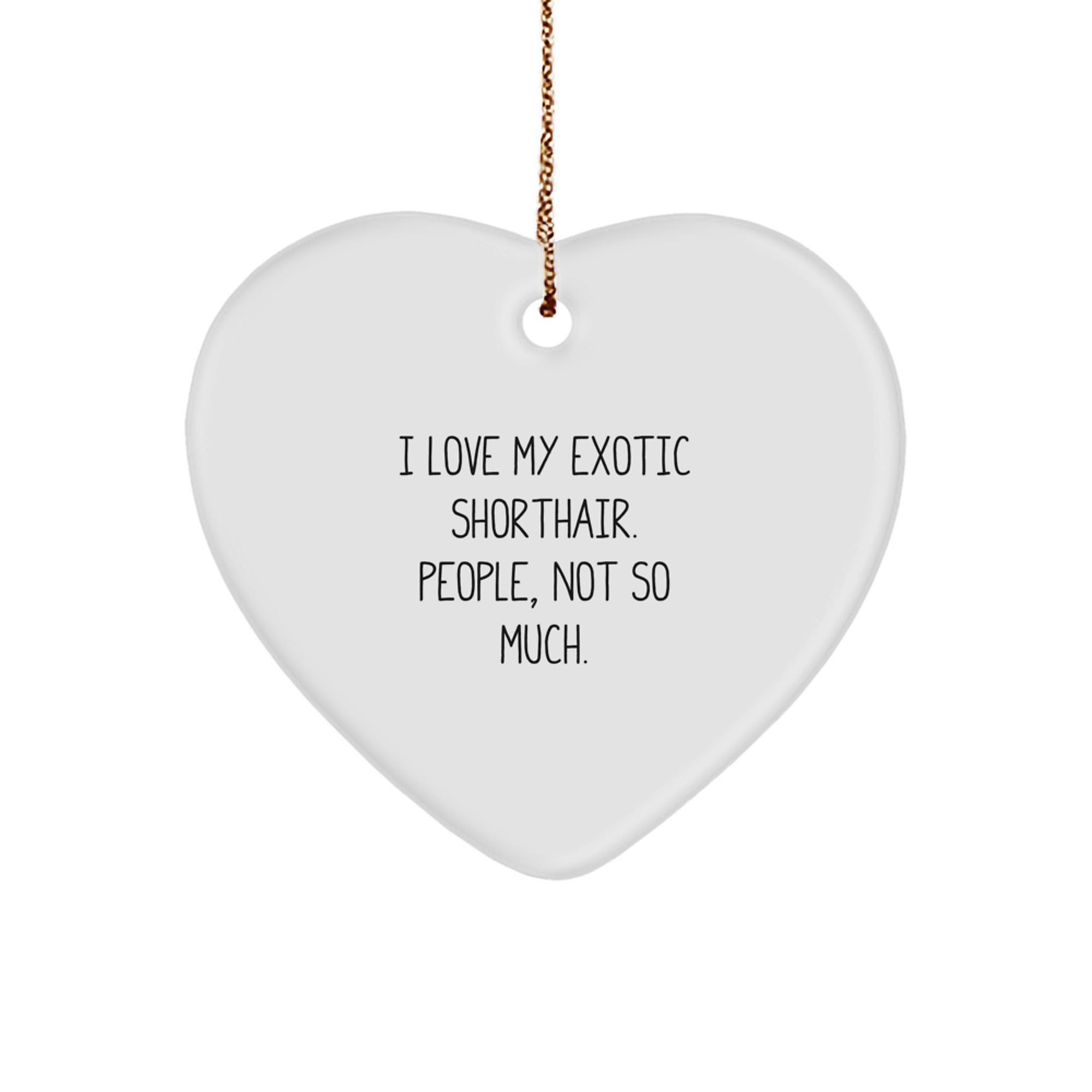 Funny Exotic Shorthair Cat Lovers Gifts from Family to Friends - I Love My Exotic Shorthair. People, Not So Much. - Heart Ornament for Christmas - Image 1