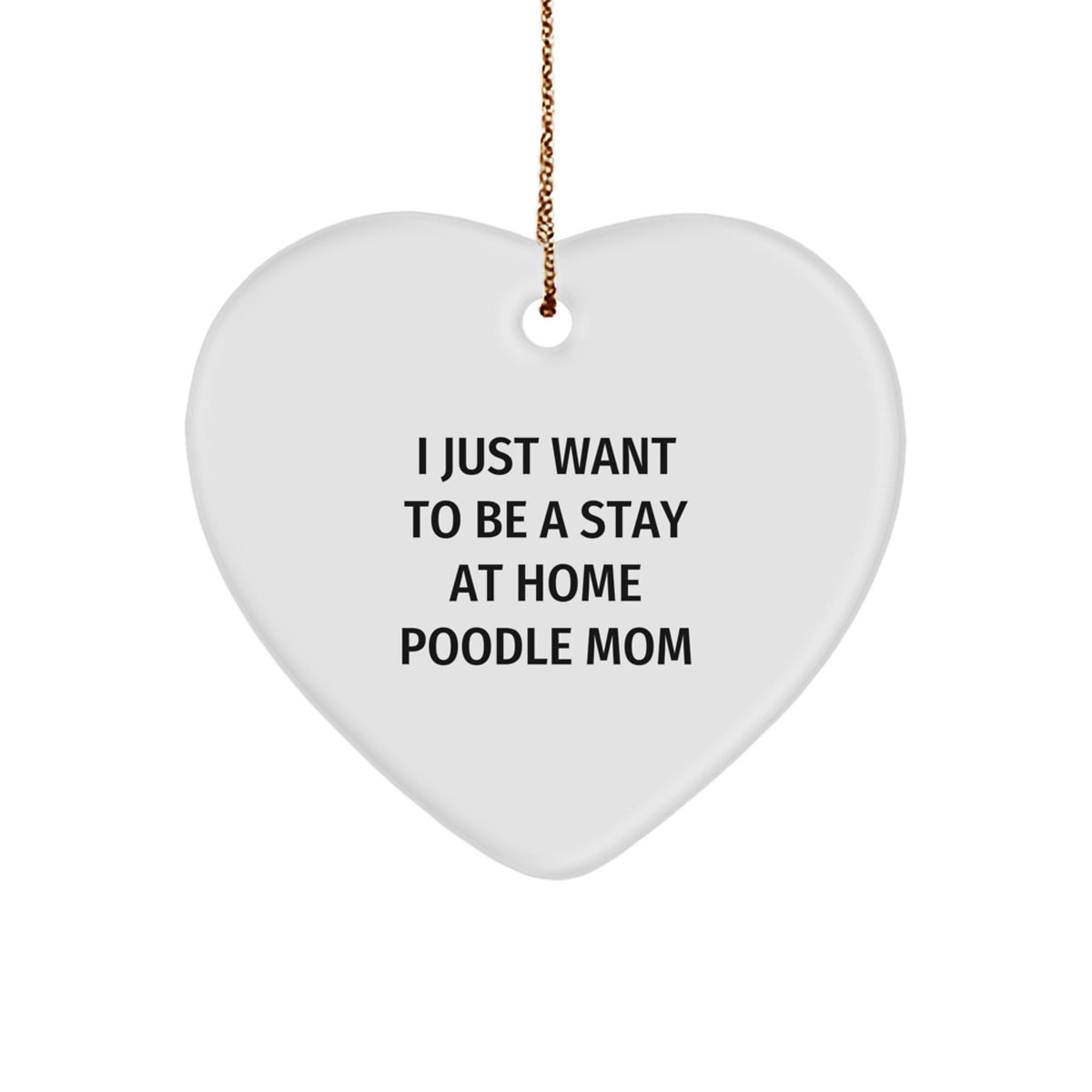Funny Poodle Dog Mom Gifts from Friends and Family - Heart Ornament for Christmas Unique Presents - Image 1