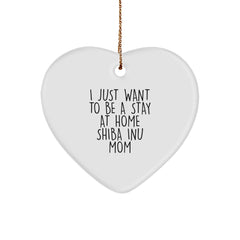 Shiba Inu Dog Mom Funny Heart Ornament Gifts for Mom Shiba Inu Christmas Unique Gifts from Family and Friends - Image 1