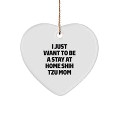 Shih Tzu Dog Mom Funny Heart Ornament Gifts from Family for Christmas - Image 1
