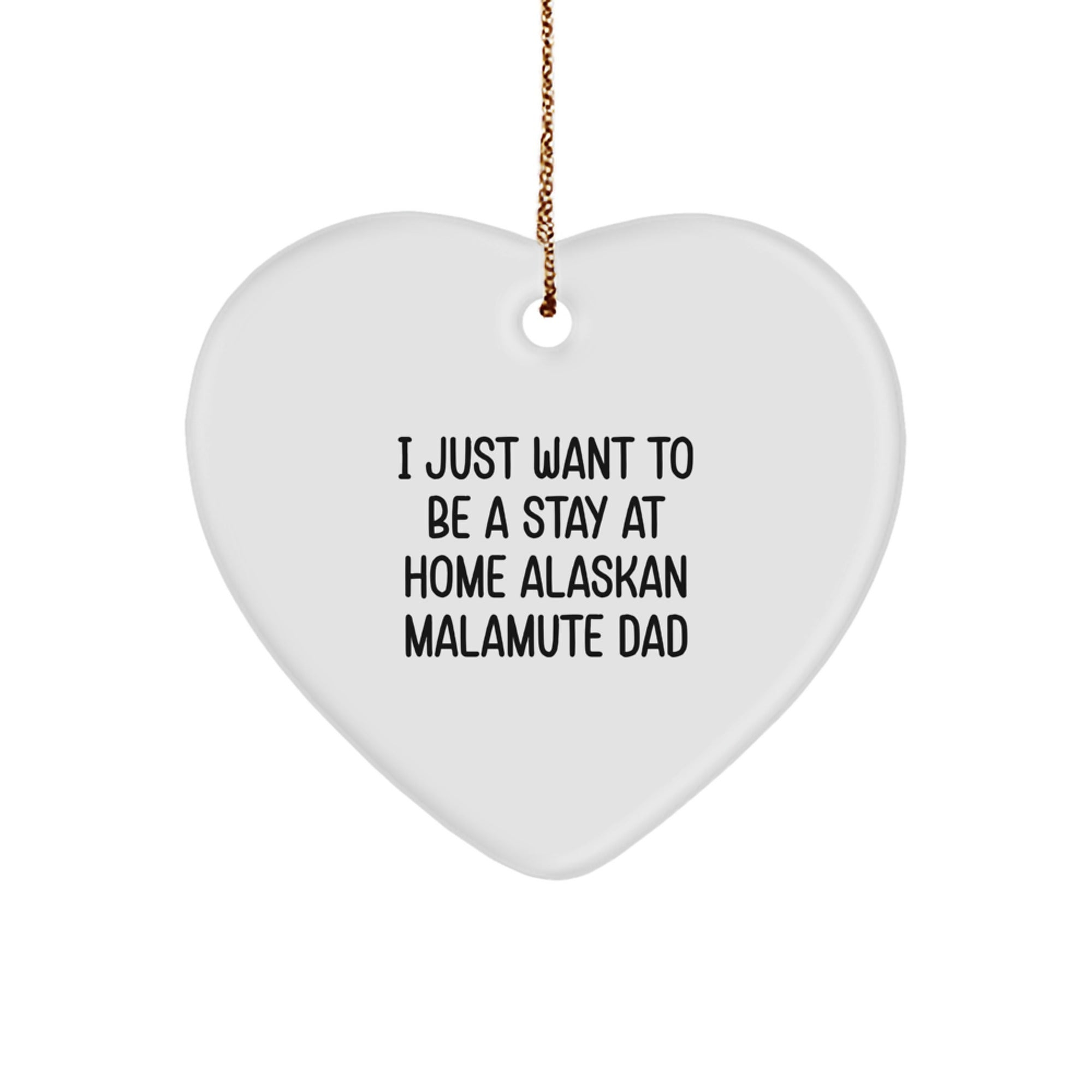 Alaskan Malamute Dad's Funny Heart Ornament Gift for Him, Christmas Unique Gifts from Friends to Family - Image 1