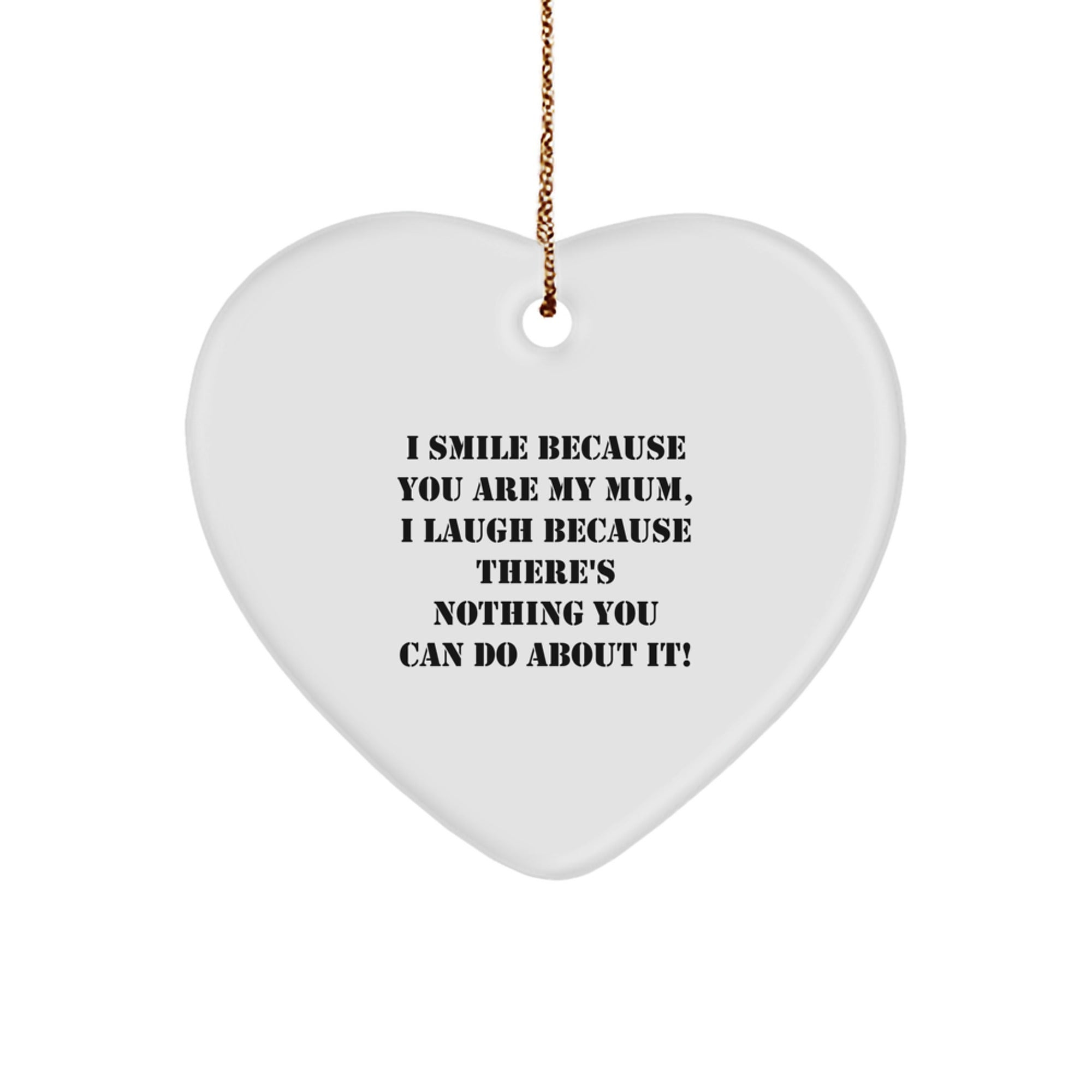 Funny Heart Ornament Gifts from Family for Mum, Heart Shaped Mum Mum Christmas Decor, Smile and Laugh Mum Heart Ornament - Image 1