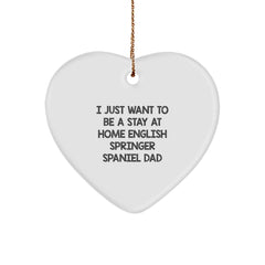 English Springer Spaniel Dog Heart Ornament, Funny Quote Gifts for Dad from Family, Christmas Unique Decorations - Image 1