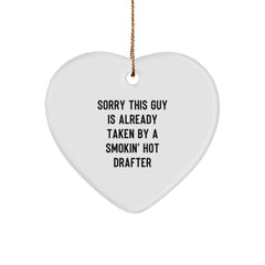 Funny Drafter Heart Ornament Gifts from Men to Friends and Family for Christmas Unique Presents - Image 1
