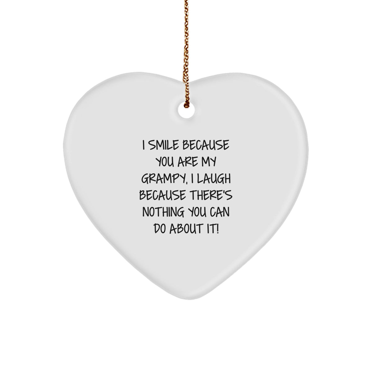 Funny Grampy Heart Ornament Gifts from Friends and Family for Grampy, Heart Shaped Ornament with Inspirational Quote - Image 1