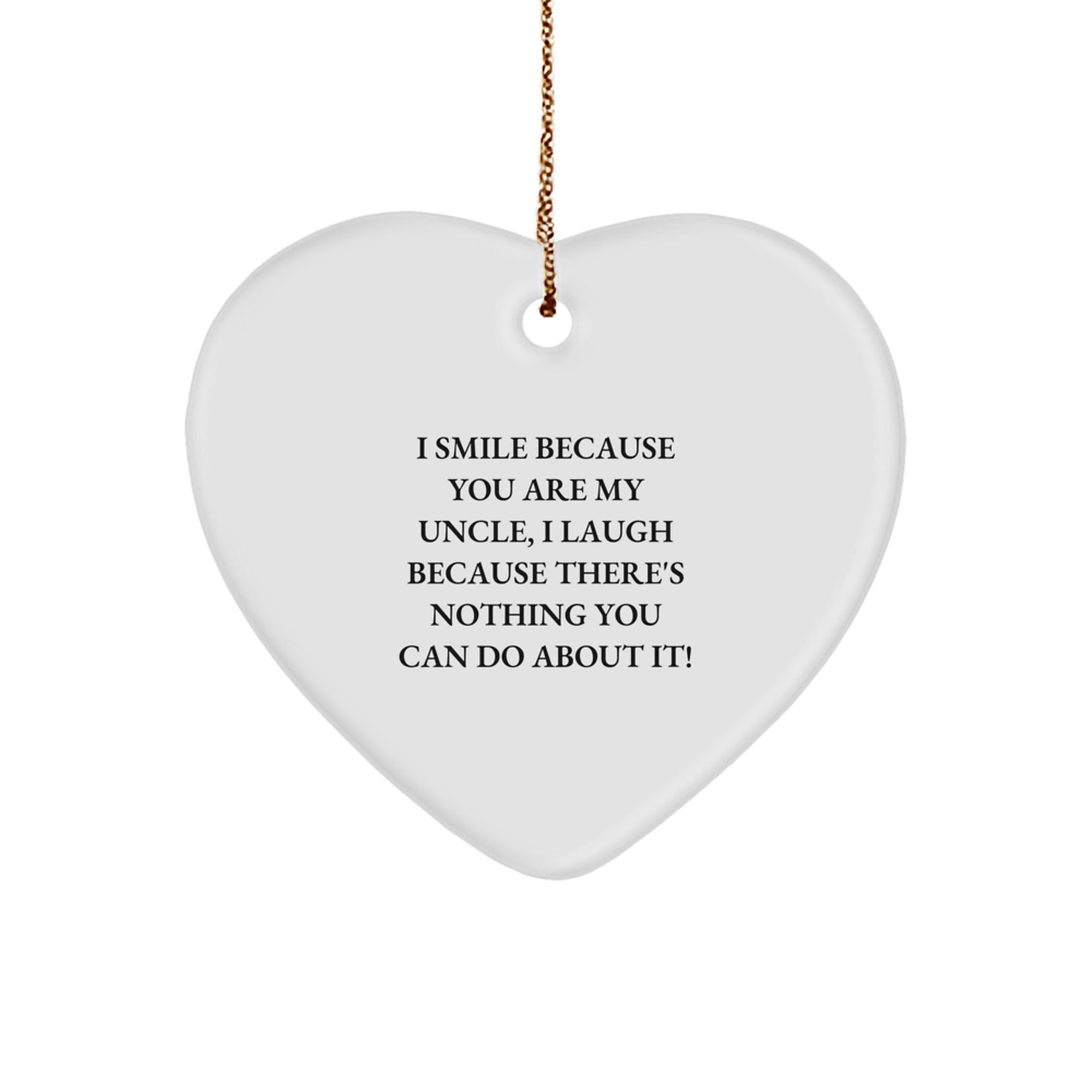 Funny Uncle Heart Ornament Gifts from Men to Uncle, Unique Christmas Decorations for Uncle, Heart-Shaped Uncle Gift with Sublimation Printing - Image 1