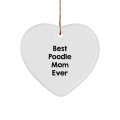 Funny Poodle Dog Heart Ornament Gifts from Mom for Christmas Unique Presents - Image 1