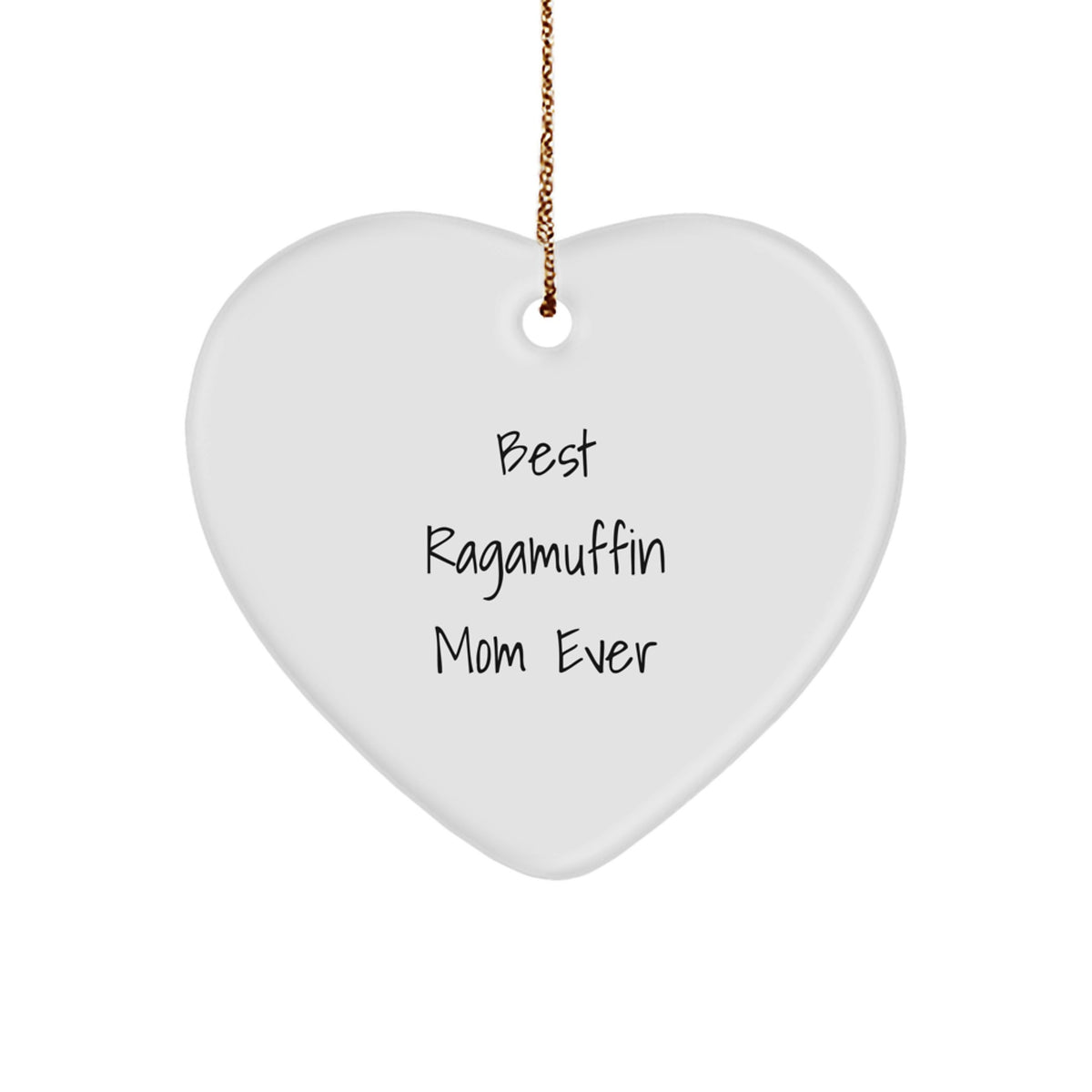 'Funny' Ragamuffin Cat Gifts - Best Mom Ever Heart Ornament, Heart-Shaped, White, 2.75" Tall, Perfect for Christmas Unique Gifts from Mom to Ragamuffin Cat Lovers - Image 1
