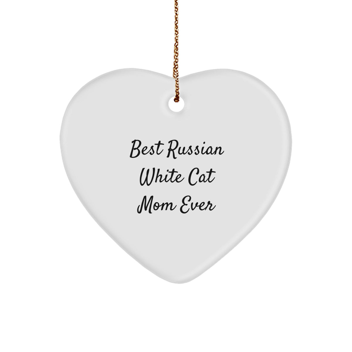Russian White Cat Mom Ever Heart Ornament, Gifts from Family to Friends, Unique Christmas Unique Gifts for Russian White Cat Lovers - Image 1