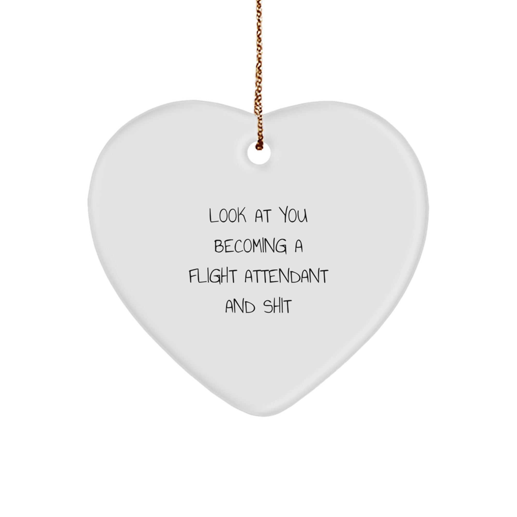 Funny Flight Attendant Heart Ornament Gifts from Men to Friends, Unique Flight Attendant Gifts for Flight Attendant, Funny Christmas Unique Gifts - Image 1