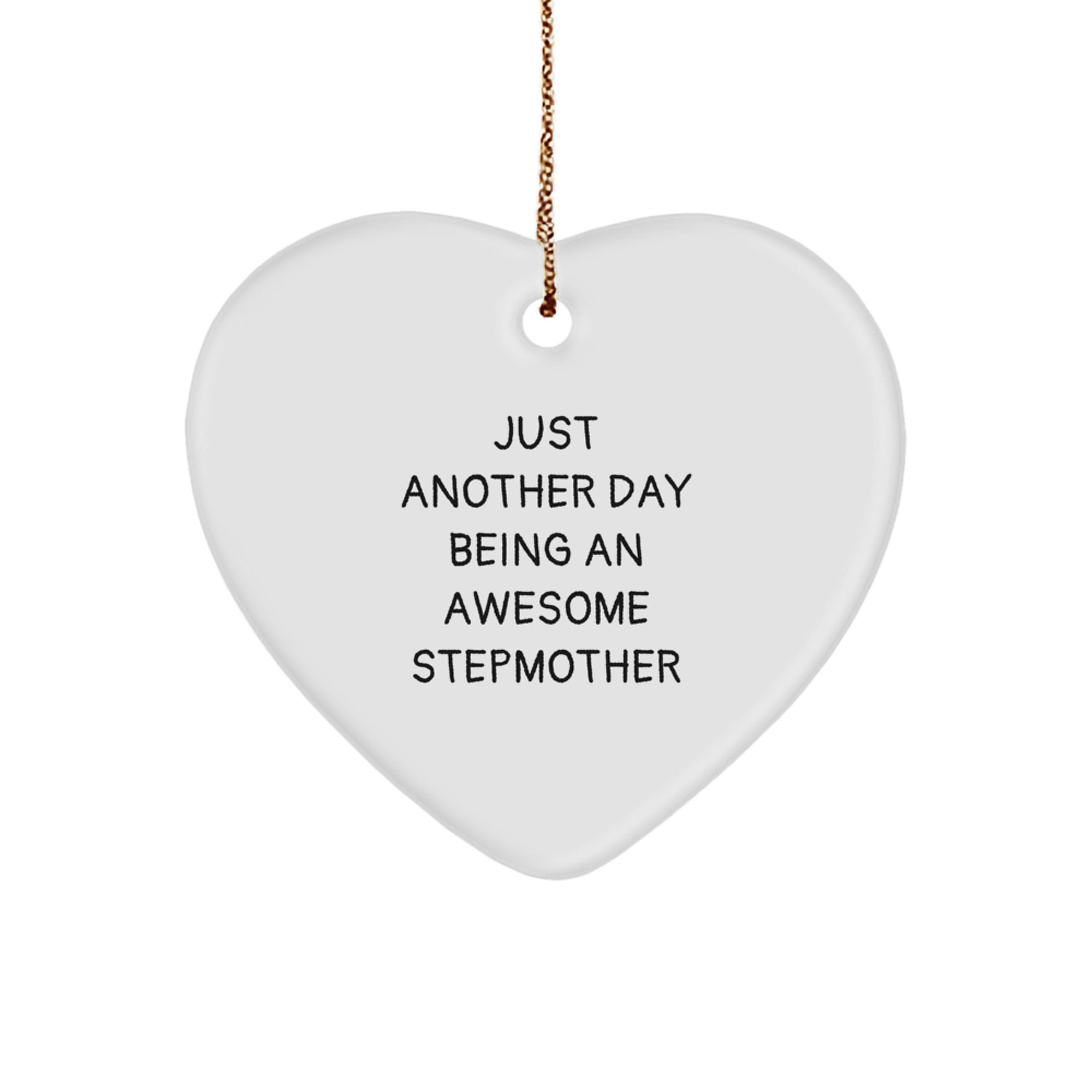 Stepmother Heart Ornament with Funny Quote, Gifts from Family for Stepmother, Christmas Unique Gifts - Image 1