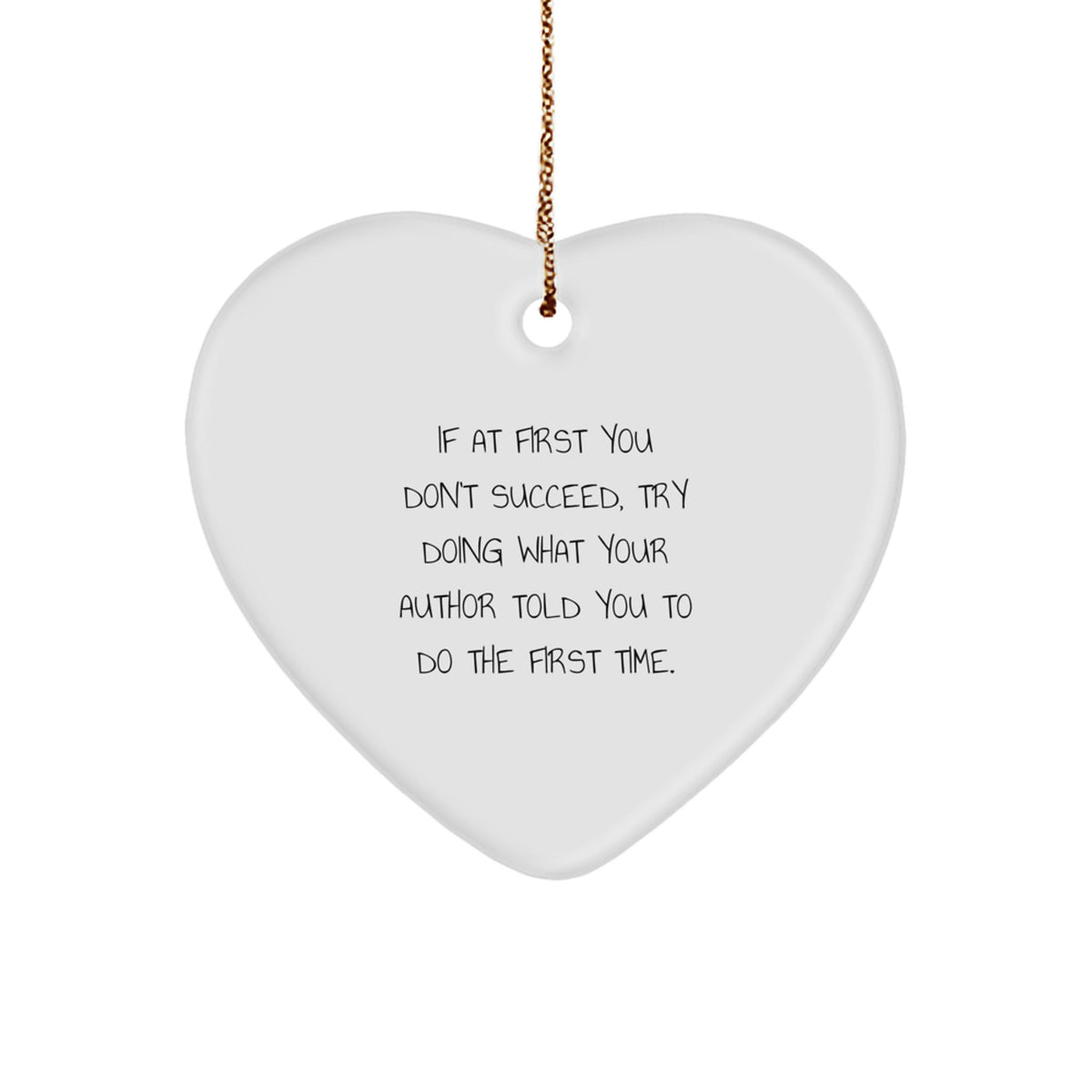 Funny Inspirational Author Gifts from Men to Author, Heart Ornament Quote for Author, Christmas Unique Gifts for Author Friends - Image 1