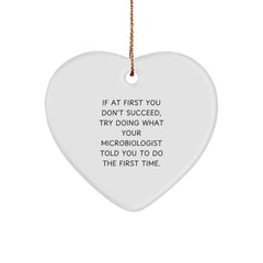Funny Microbiologist Gifts from Friends - Heart Ornament for Men, Women, or Coworkers - Inspirational Quote Christmas Decoration - Image 1