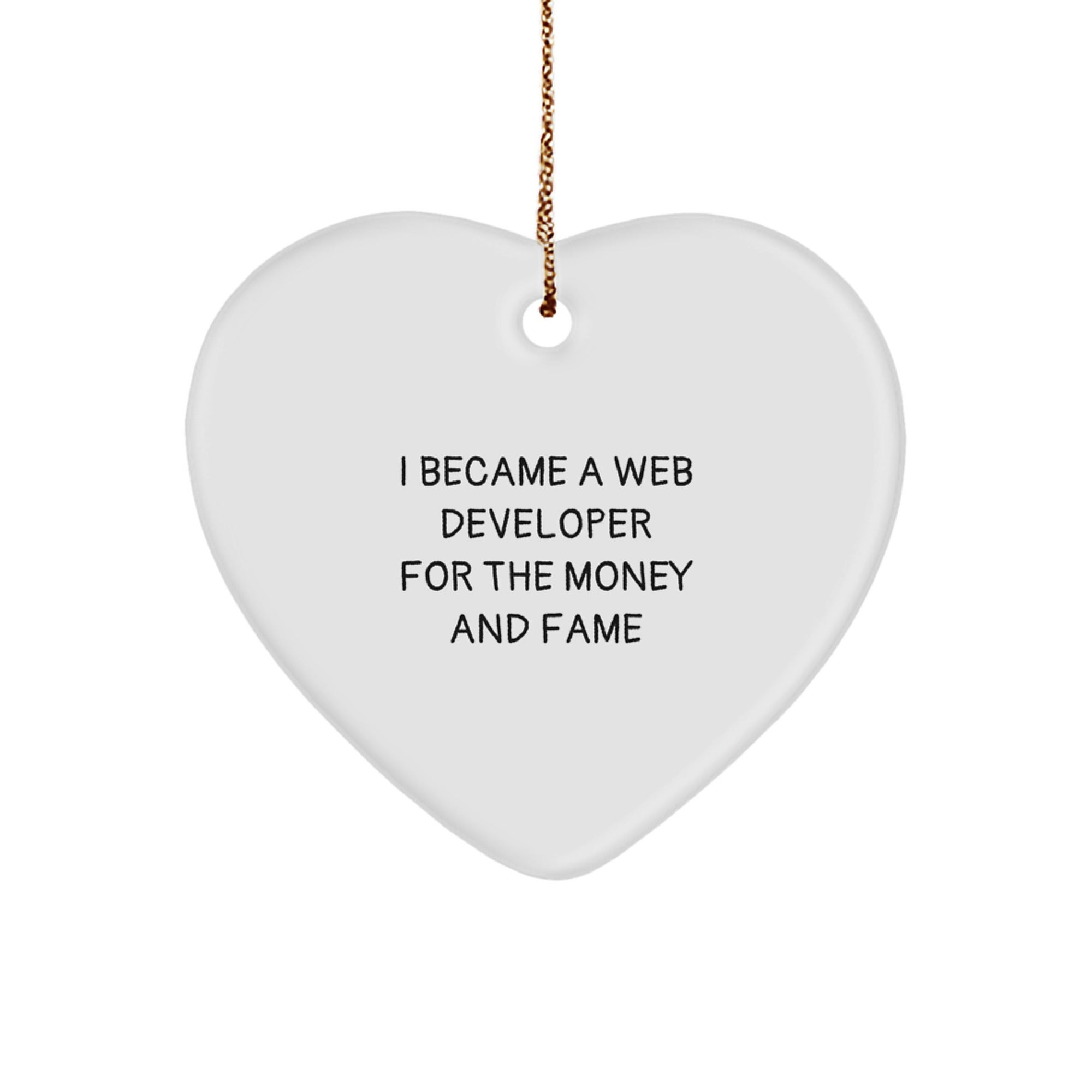 Funny Web Developer Gifts from Friends for Men, Unique Heart Ornament for Christmas - Image 1