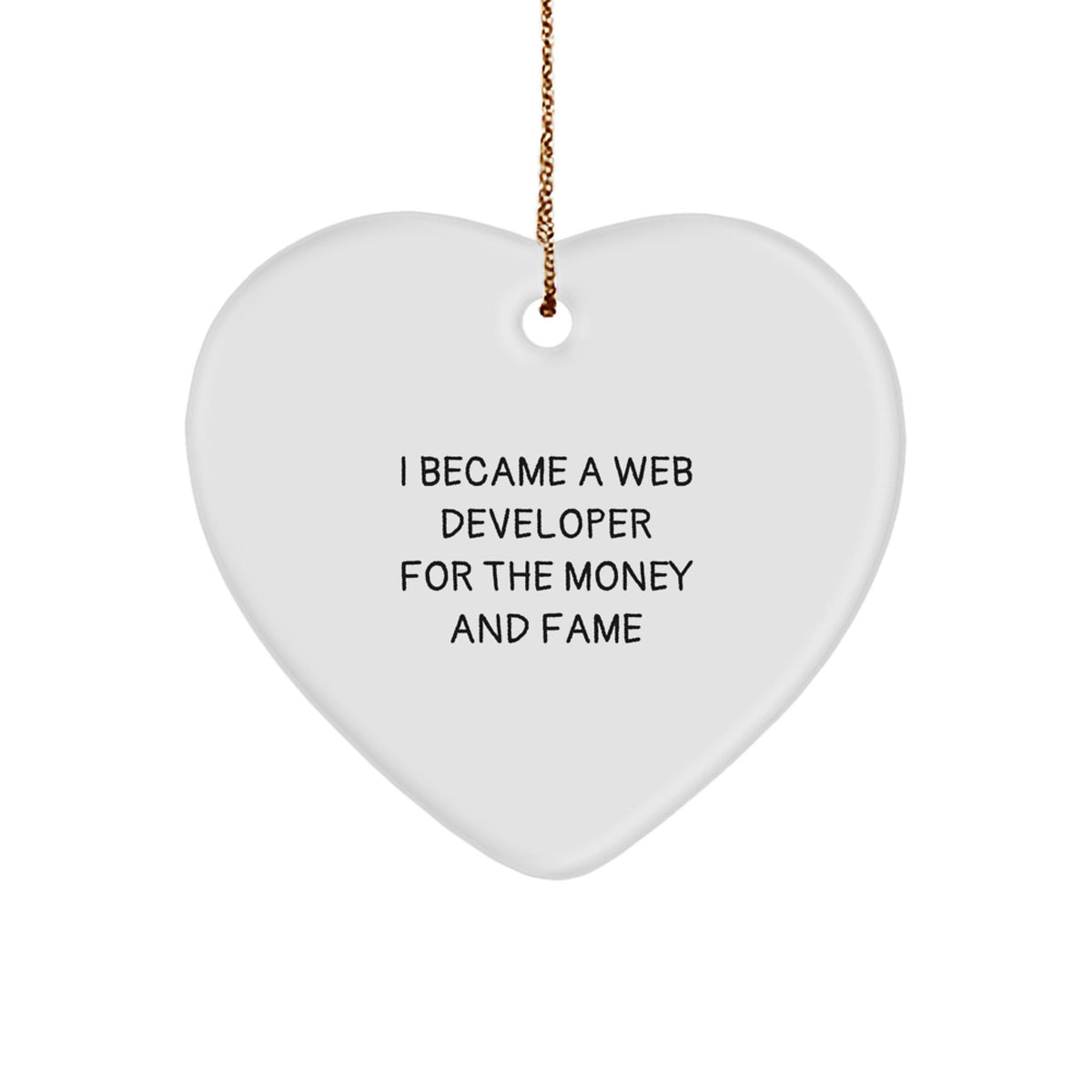 Funny Web Developer Gifts from Friends for Men, Unique Heart Ornament for Christmas - Image 1