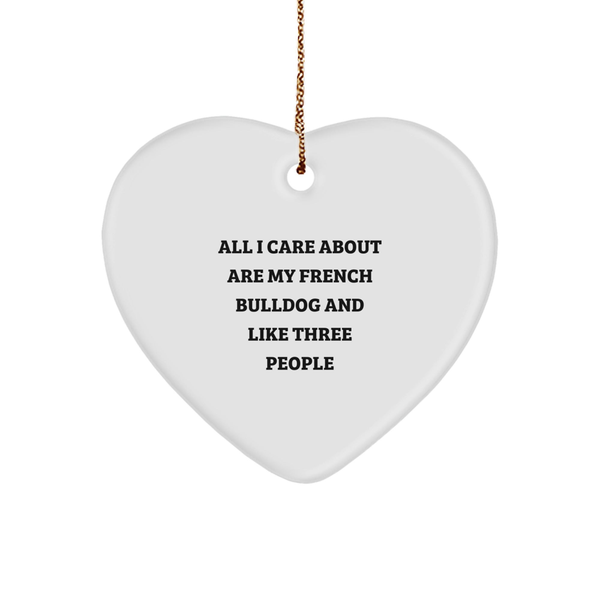 French Bulldog Heart Ornaments for French Bulldog Lovers, Funny Gifts from Friends and Family for Christmas Unique Gifts - Image 1