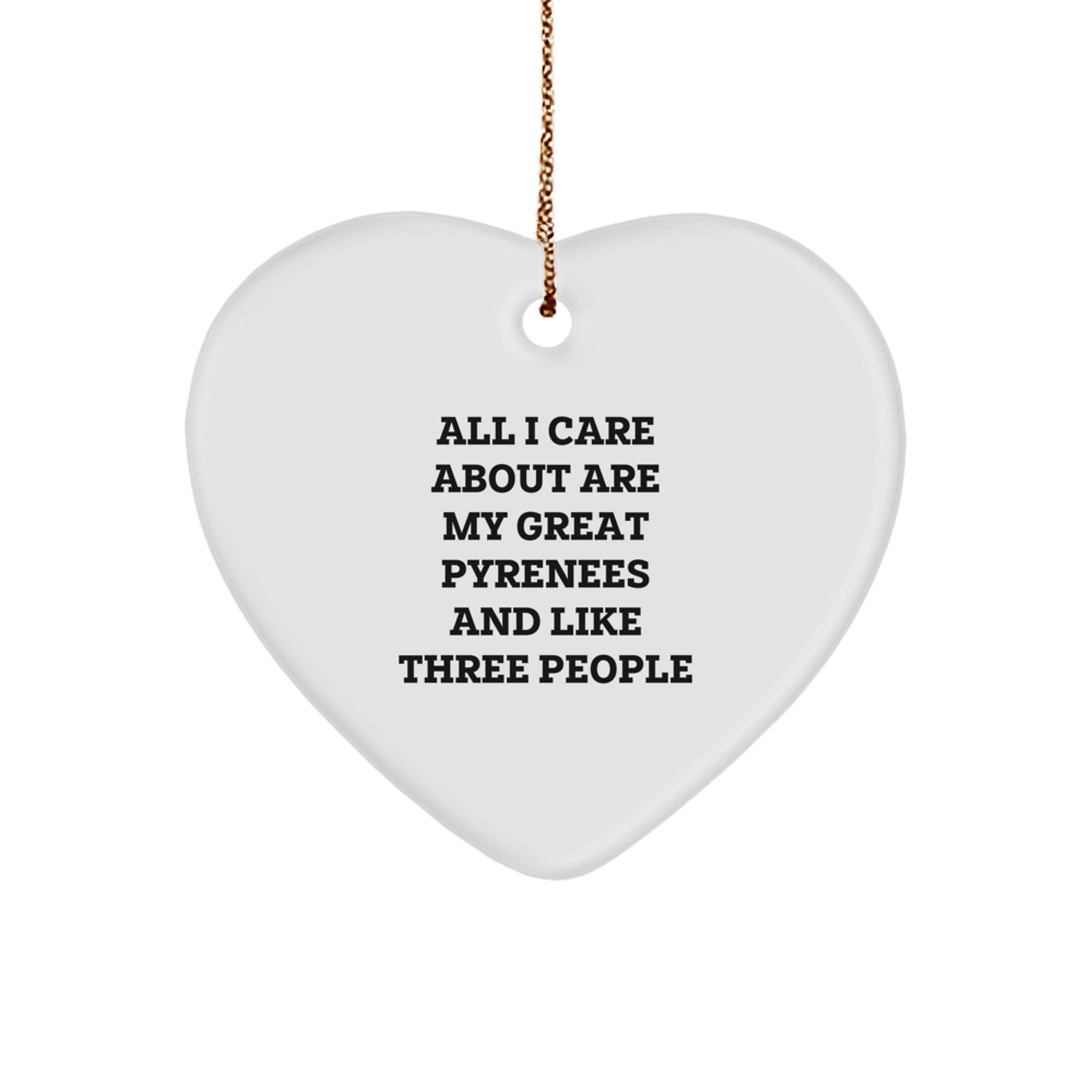 Funny Great Pyrenees Dog Lover Gifts from Family for Christmas Unique Heart Ornaments - Image 1