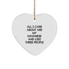 Havanese Dog Mom Funny Quote Gifts from Family for Christmas - Heart Ornament - Image 1