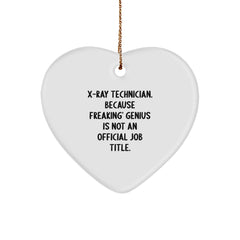 Funny X-Ray Technician Gifts for Him - Heart Ornament with X-Ray Technician Humor, Perfect X-Ray Technician Christmas Unique Gift Ideas - Image 1